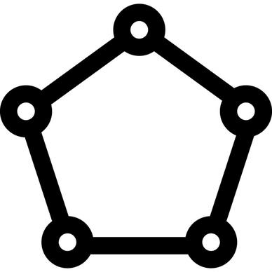 draw polygon sign icon flat black white symmetric outline