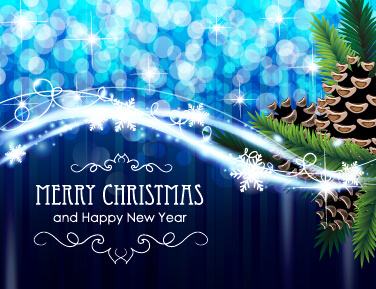 dream blue christmas with new year shiny background art