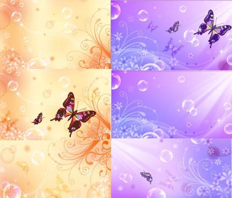 dream butterfly decorative pattern background vector
