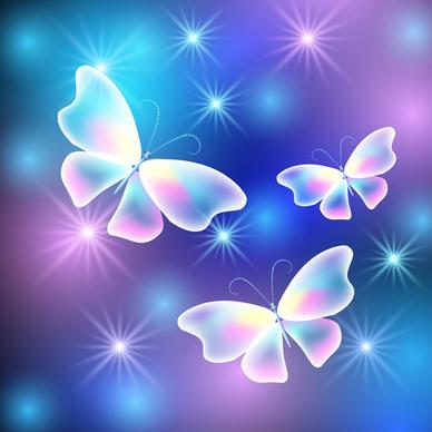 dream butterfly with shiny background vector
