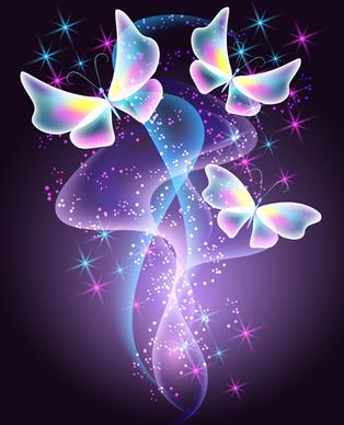 dream butterfly with shiny background vector