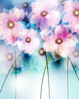 dream flowers vector background