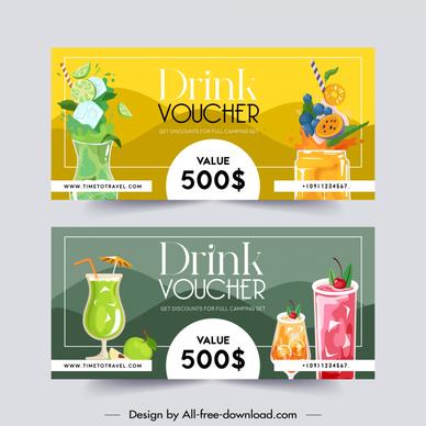 drink voucher template flat elegant modern