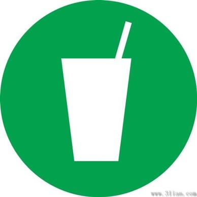 drinks icons vector green background