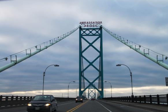 driving over ambassador bridge