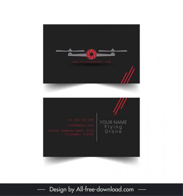 drone business card template elegant dark