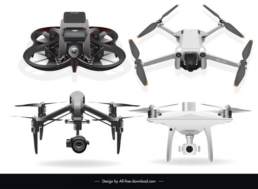 drone flycam design elements elegant modern 3d