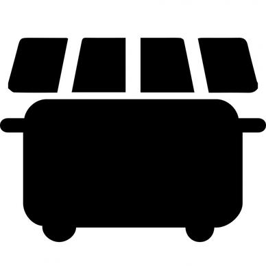 dumpster sign icon flat silhouette sketch