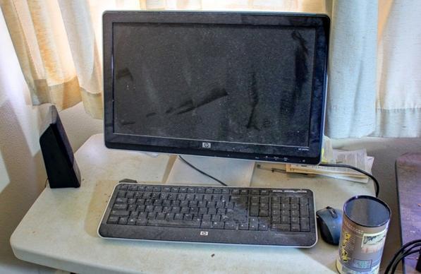 dusty screen and keyboard