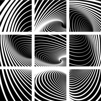 dynamic black and white spiral pattern 01 vector