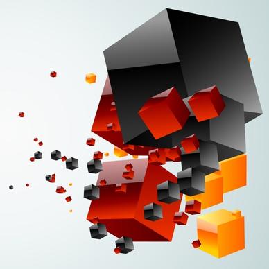 cubic box background modern dynamic 3d design