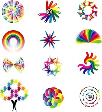 logotype templates modern colorful illusion shapes