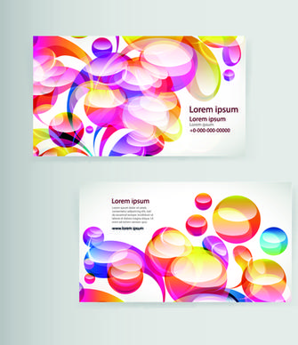 dynamic colored elements business cards vector