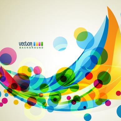 decorative background template dynamic colorful circles curves design