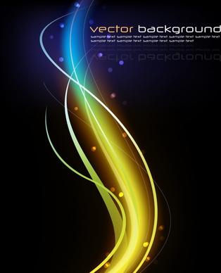 abstract background sparkling dynamic curved lights dark decor