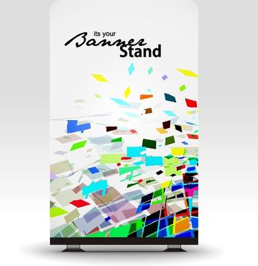 banner template standee shape modern colorful dynamic decor