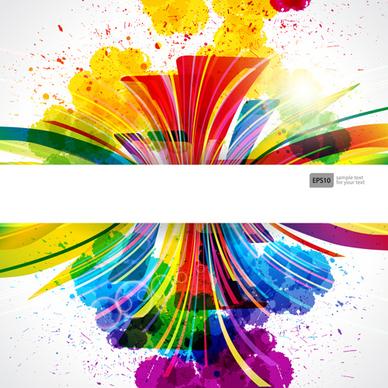 dynamic elements and grunge background vector