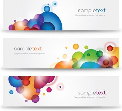 decorative banners templates bright modern colorful shapes