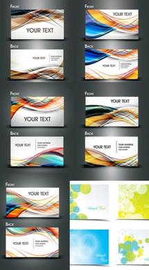 dynamic flow line business card template vector