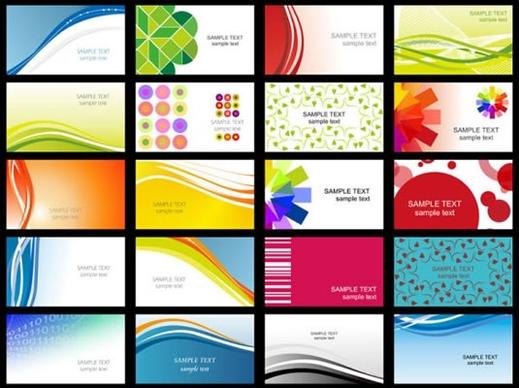 business cards templates colorful modern curves floral sketch