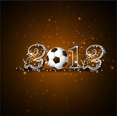 2012 new year poster twinkling design ball sketch