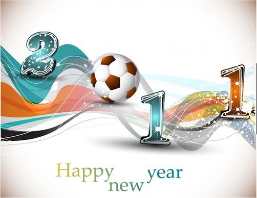 new year background sparkling numbers football icons decor