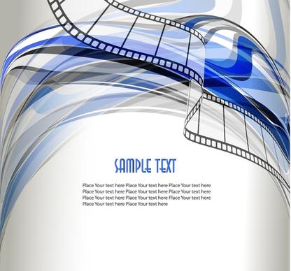 movie background film strip icons modern curves decor