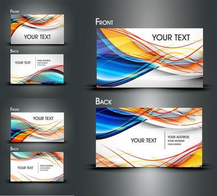 dynamic lines of business card templates vector