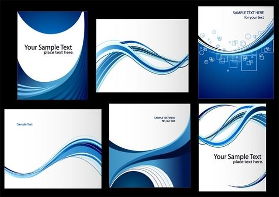 dynamic lines of the blue card template vector
