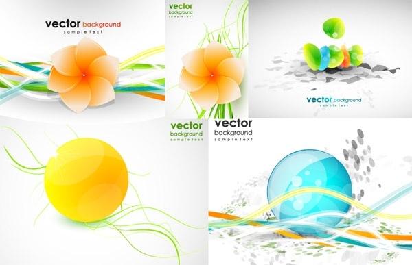 dynamic lines of the shape of flowers vector