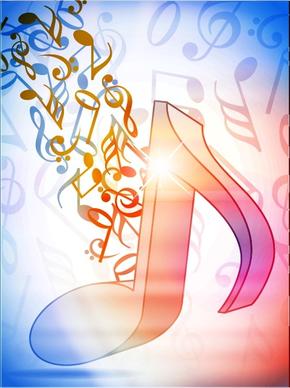 music notes background sparkling dynamic 3d decor