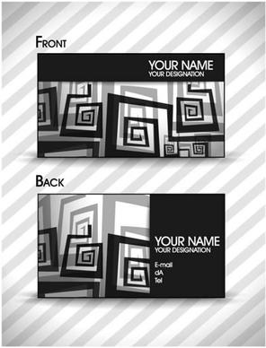 business card templates black white abstract deformed shapes