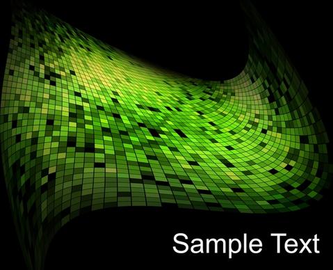 technology background dynamic 3d green squares lights surface