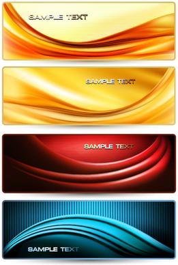 dynamic waves banner design elements vector