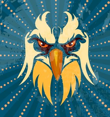 eagle background facial icon sparkling rays style