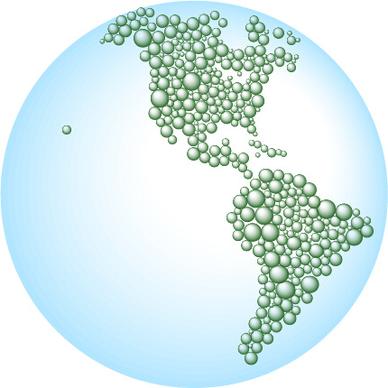 earth and bubble maps vector