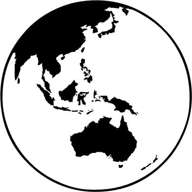 Earth Globe Oceania clip art