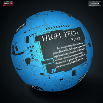 earth with high tech background vector