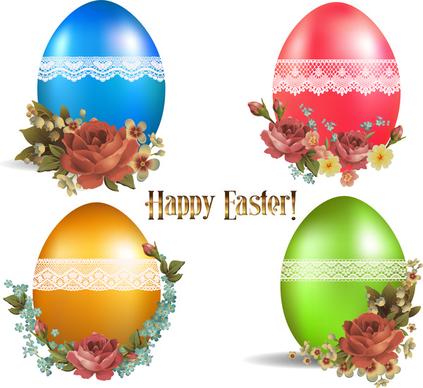 easter card design with colorful easter eggs