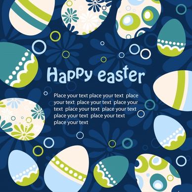 easter banner flat decorated eggs circle layout