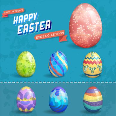 easter template design with colorful eggs
