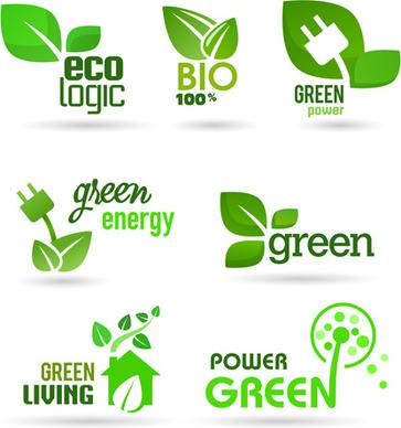 eco and bio creative logos vector