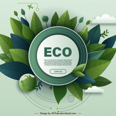 eco clean webpage template modern elegant leaves decor