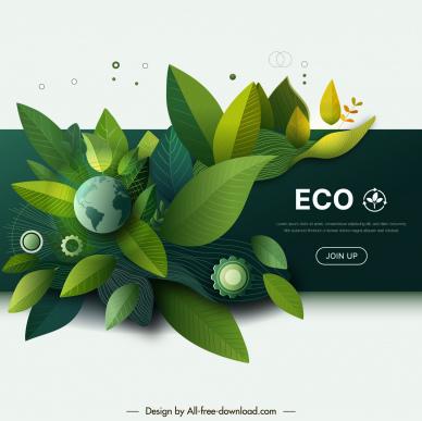 eco clean website template modern dynamic earth leaves gears