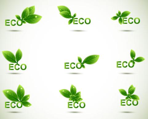 eco elements vector set