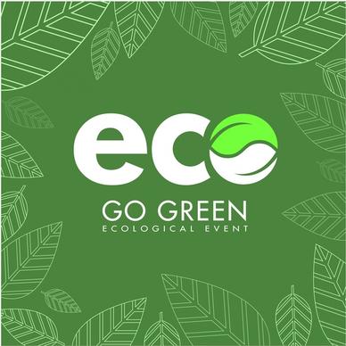 eco flyer design white text green leaves decoration