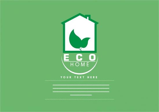 eco home banner green leaf house logo design