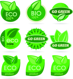 eco labels and logos vector set