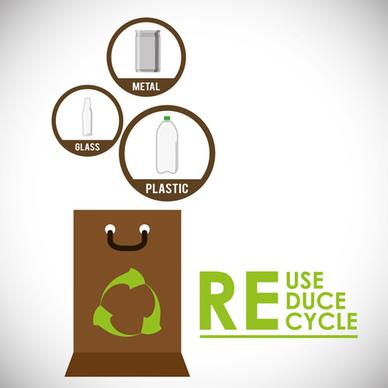 eco recycle design background vector