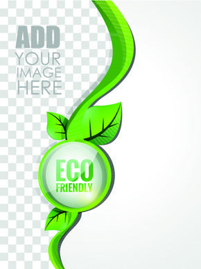 eco style brochure with flyer cover vector